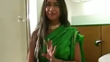 Desi Gal In Green Saari