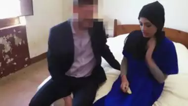 Shy refugee girl with sexy butt gets fucked by guy in suit