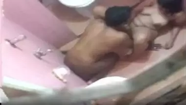 Desi horny couple caught having sex in bathroom