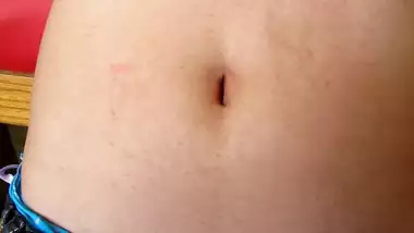 Playing with the stretched belly button of my step sister fetish belly