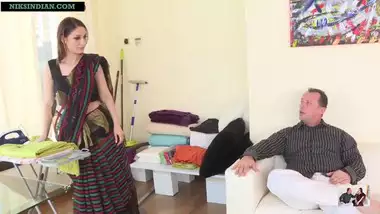 Indian Mom strips off her Saree and sells her pussy and ass to old guy for money