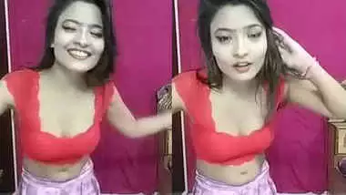 sexy teen in red blouse hot dance