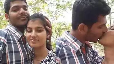 Cute Indian Lovers romance in outdoor