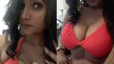 Hot desi model in bikini showing massive cleavage