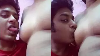 Boyfriend eating his his girlfriend’s boobs