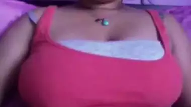 Indian college teen playing with her huge boobs on cam