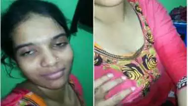 Female in a pink sari allows Indian man to touch her XXX boobs