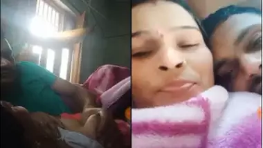 Desi female touches tits on camera and lets husband do the same