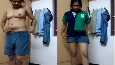 Indian girl doesn't know what to wear and flashes body parts in homemade porn