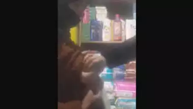 Desi Milf boobs Pressing by shopkeeper