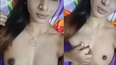 Small booby Tamil girl topless selfie video