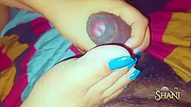 Blue Toenails Footjob Cum On Feet