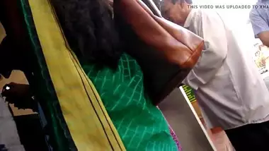 Hot tamil Mysore aunty in low hip Saree in public