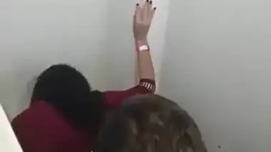 Couple fucking in public toilet