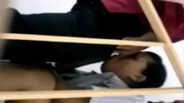 Two guys fuck a slut girl in the school area