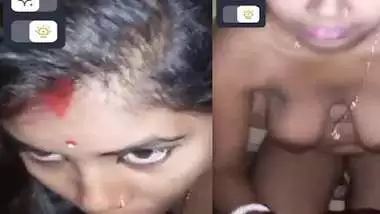 Indian blowjob housewife milks boobs and dick